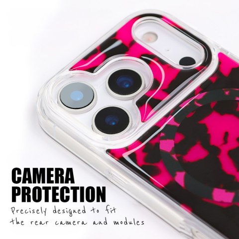 Crong Deluxe MAG Cover - Etui iPhone 17 Pro MagSafe (Pink Tortoise)