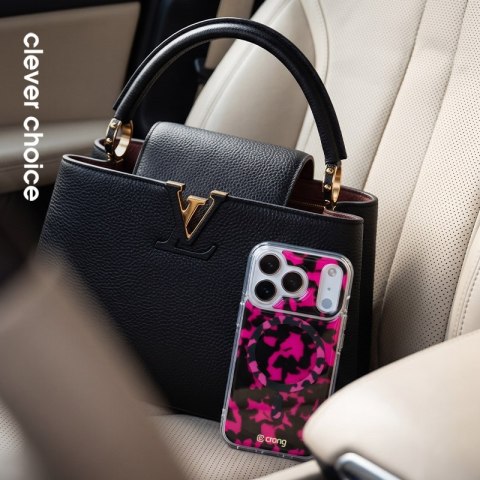 Crong Deluxe MAG Cover - Etui iPhone 17 Pro MagSafe (Pink Tortoise)