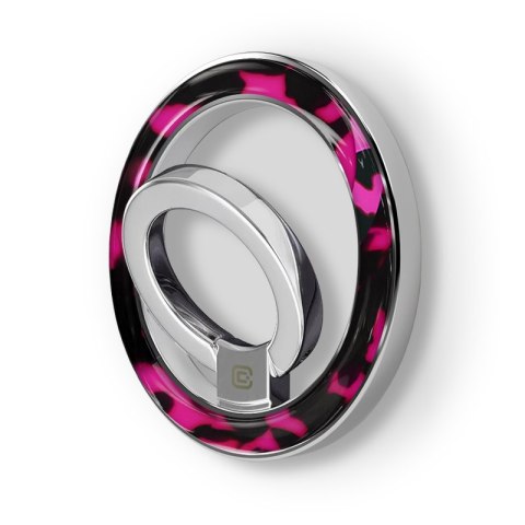 Crong Deluxe RING Holder - Magnetyczny uchwyt do telefonu MagSafe (Pink Tortoise)