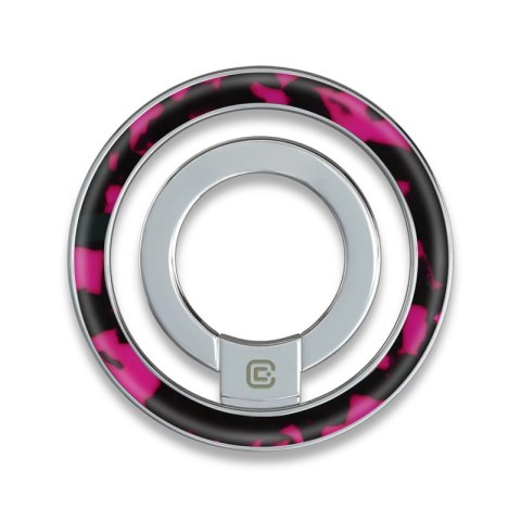 Crong Deluxe RING Holder - Magnetyczny uchwyt do telefonu MagSafe (Pink Tortoise)