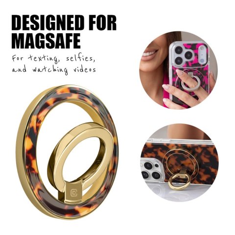 Crong Deluxe RING Holder - Magnetyczny uchwyt do telefonu MagSafe (Tortoise)