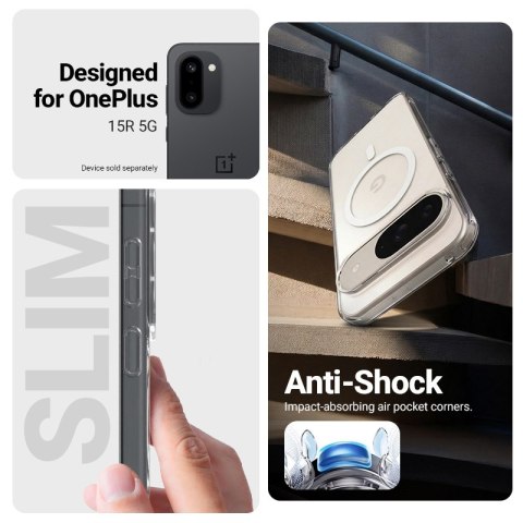 Crong Hybrid Clear Magnetic - Etui MagSafe OnePlus 15R (przezroczysty)