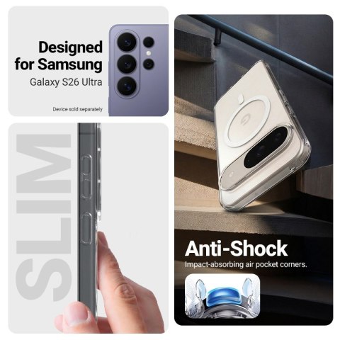 Crong Hybrid Clear Magnetic - Etui MagSafe Samsung Galaxy S26 Ultra (przezroczysty)