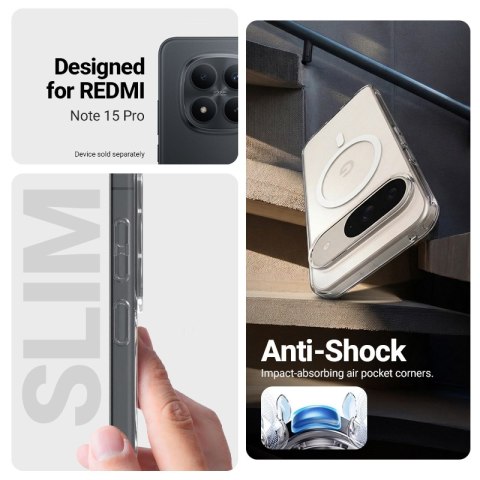Crong Hybrid Clear Magnetic - Etui MagSafe Xiaomi Redmi Note 15 Pro (przezroczysty)