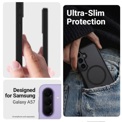 Crong Hybrid Matte Magnetic - Etui MagSafe Samsung Galaxy A57 (czarny)