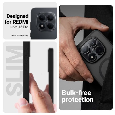 Crong Hybrid Matte Magnetic - Etui MagSafe Xiaomi Redmi Note 15 Pro (czarny)
