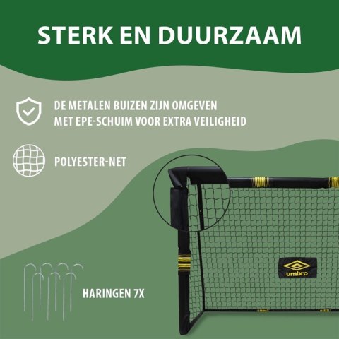 Umbro - Bramka do piłki nożnej metalowa z siatką 180x120x60 cm