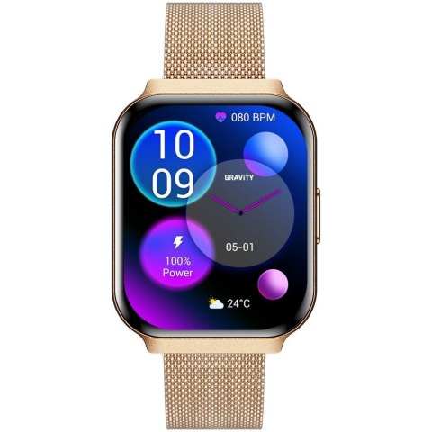 Smartwatch Gravity Różowe Złoto Pasek + Bransoleta GT44-1