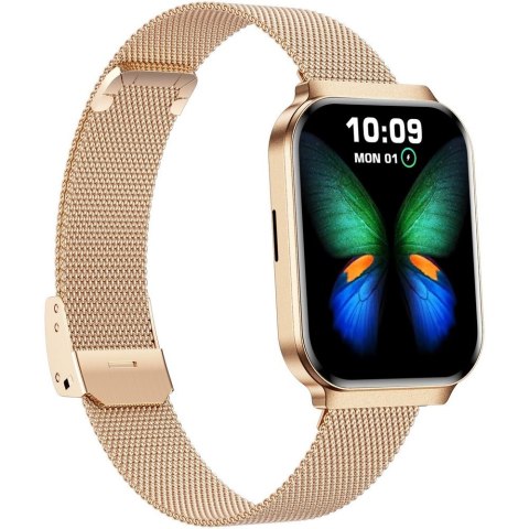 Smartwatch Gravity Różowe Złoto Pasek + Bransoleta GT44-1
