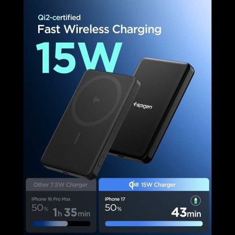 Spigen EA2205MQ Essential - Power Bank MagSafe 5000 mAh 22.5W Qi2 (Black)
