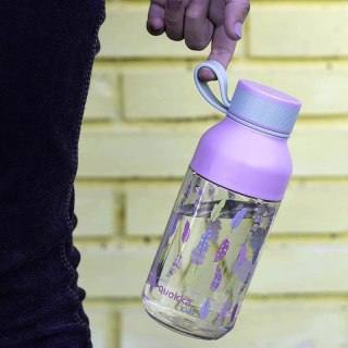 Quokka Ice Kids with strap - Butelka na wodę ecozen 430 ml z paskiem (Feathers)