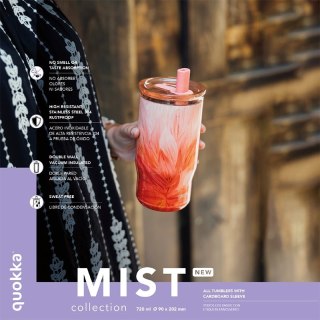 Quokka Mist - Kubek termiczny ze stali nierdzewnej 720 ml ze słomką (Falling Leaves)