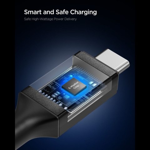 Spigen EB10015CC Essential - Kabel USB-C do USB-C PD 100W 1.5m (Czarny)