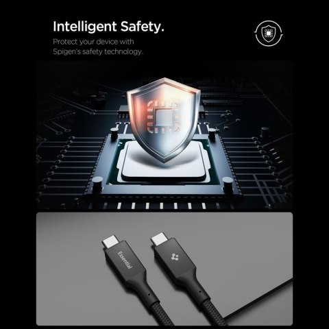 Spigen EB10015CC Essential - Kabel USB-C do USB-C PD 100W 1.5m (Czarny)