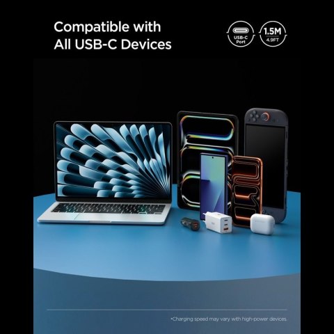 Spigen EB10015CC Essential - Kabel USB-C do USB-C PD 100W 1.5m (Czarny)