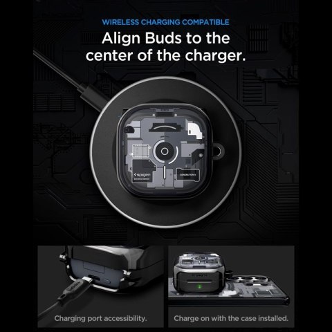 Spigen Ultra Hybrid - Etui do Samsung Galaxy Buds 4 / 4 Pro (Zero One Black)