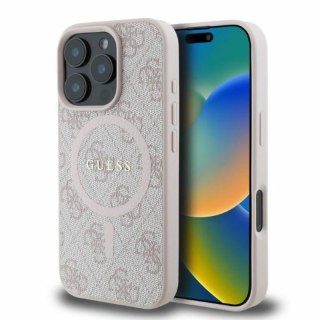 Guess 4G Ring Classic Logo MagSafe - Etui iPhone 16 Pro (różowy)