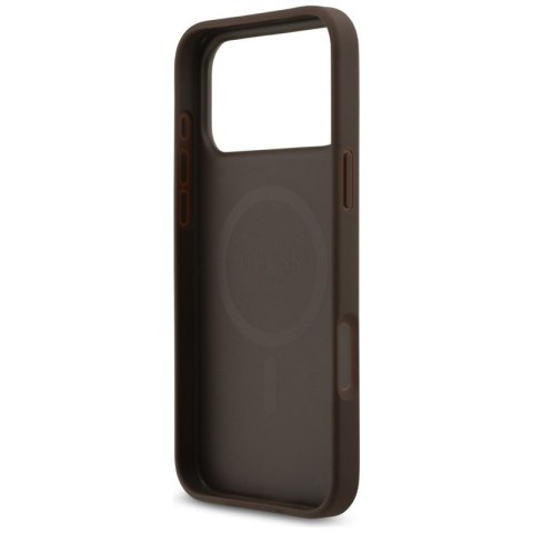 Guess 4G Circle Classic Logo MagSafe - Etui iPhone 17 Pro Max (brązowy)