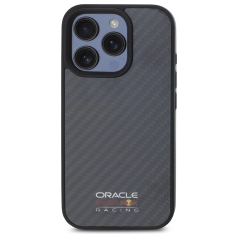 Red Bull Carbon Fiber Shiny Logo MagSafe - Etui iPhone 16 Pro (czarny)