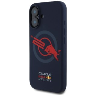 Red Bull HC Silicone Logo Red Lining MagSafe - Etui iPhone 16 (granatowy)