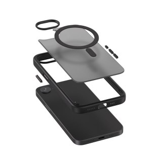 Crong Hybrid Frost MAG Cover - Etui iPhone 17e / 16e MagSafe (czarny)