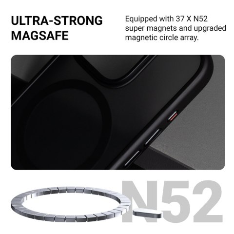 Crong Hybrid Frost MAG Cover - Etui iPhone 17e / 16e MagSafe (czarny)