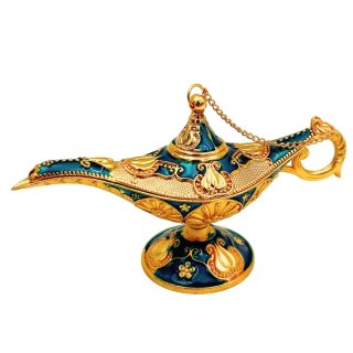 Dekoracyjna Lampa Alladyna Metalowa Granatowo-Złota 12cm - LAB12