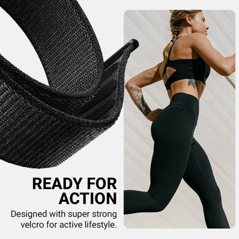 Crong Nylon - Pasek sportowy do Apple Watch 38/40/41/42 mm (Midnight Run)