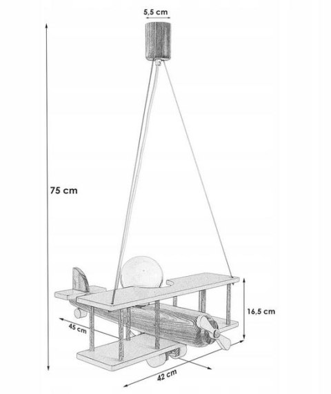 Lampa wisząca Samolot duży multikolor