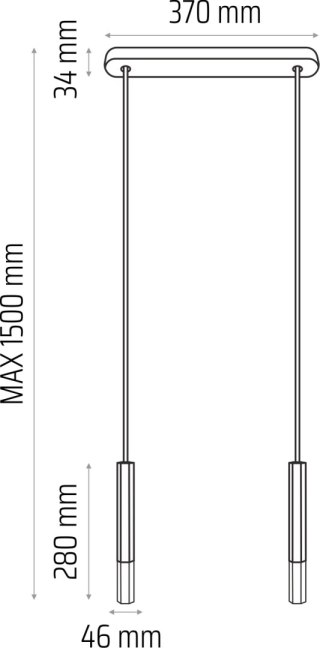 Lampa wisząca Madera2 Hexa 2 pł klosz czarny