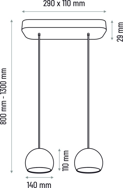 Lampa wisząca szara Balli Kule 2pł