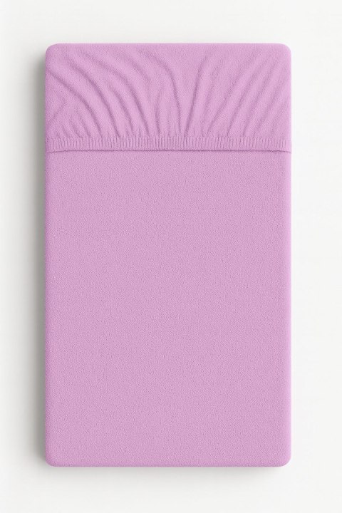 Prześcieradło frotte z gumką do łóżeczka 120x60cm - fioletowe