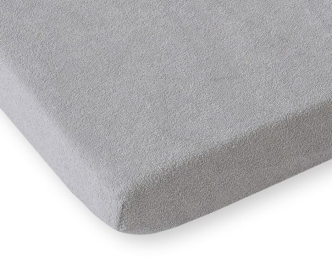 Prześcieradło frotte z gumką do łóżeczka 120x60cm - szare