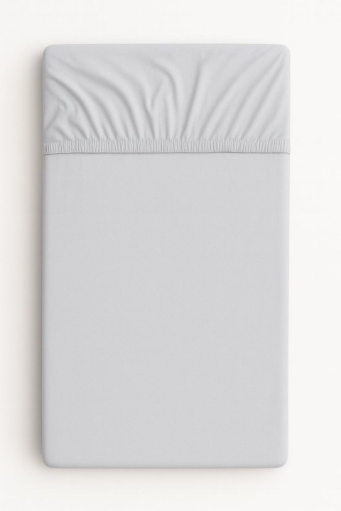 Prześcieradło bawełniane z gumką do łóżeczka 120x60 cm - szare