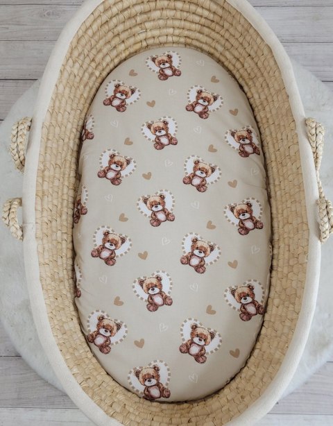 Prześcieradło bawełniane do kosza Mojżesza Boho wózka gondoli 75x35 cm - Misiove love