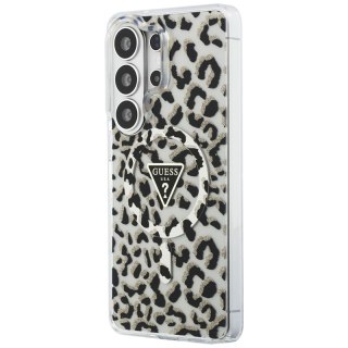 Guess IML Leopard Print Triangle MagSafe - Etui Samsung Galaxy S26 Ultra (czarny)