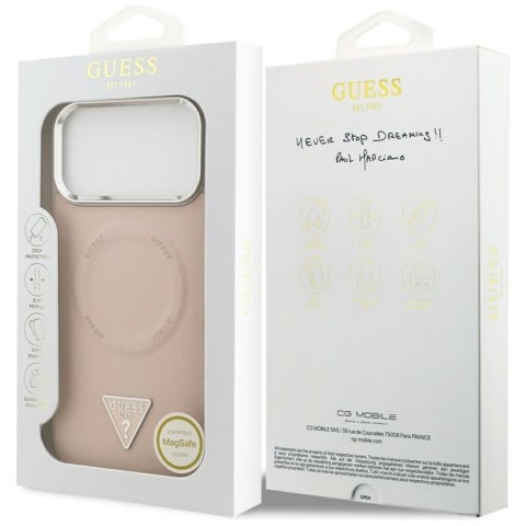 Guess Triangle Logo MagSafe - Etui iPhone 17 Pro (różowy)