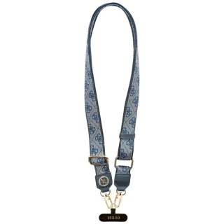 Guess Universal Crossbody Strap 4G Tether Patch Strass Metal Logo - Uniwersalny pasek / smycz do telefonu (niebieski)