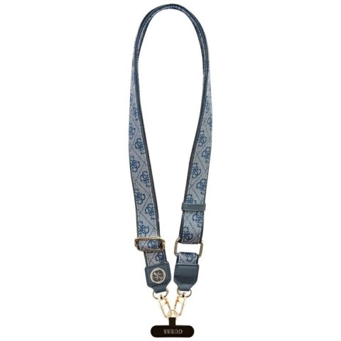Guess Universal Crossbody Strap 4G Tether Patch Strass Metal Logo - Uniwersalny pasek / smycz do telefonu (niebieski)