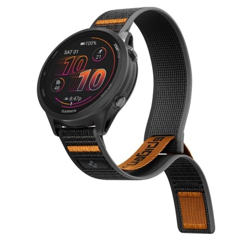 Spigen Athlex Air - Pasek do Garmin QuickRelease 22 mm (Active Black / Orange)