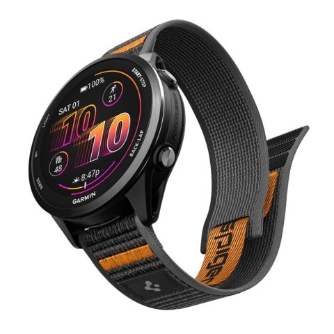 Spigen Athlex Air - Pasek do Garmin QuickRelease 22 mm (Active Black / Orange)