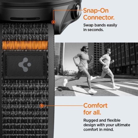 Spigen Athlex Air - Pasek do Garmin QuickRelease 22 mm (Active Black / Orange)