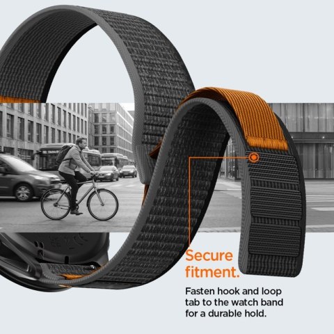 Spigen Athlex Air - Pasek do Garmin QuickRelease 22 mm (Active Black / Orange)