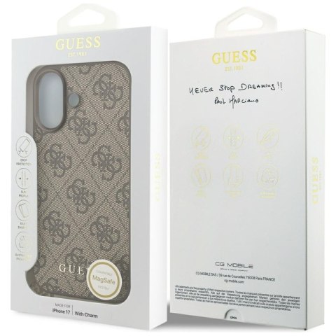 Guess 4G Charms Collection MagSafe - Etui iPhone 17 (brązowy)