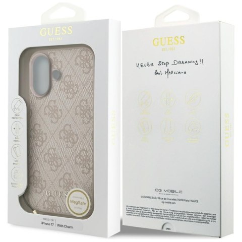 Guess 4G Charms Collection MagSafe - Etui iPhone 17 (różowy)