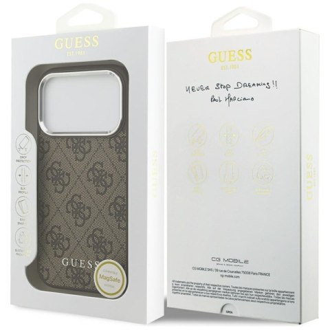 Guess 4G Classic Logo MagSafe - Etui iPhone 17 Pro Max (brązowy)