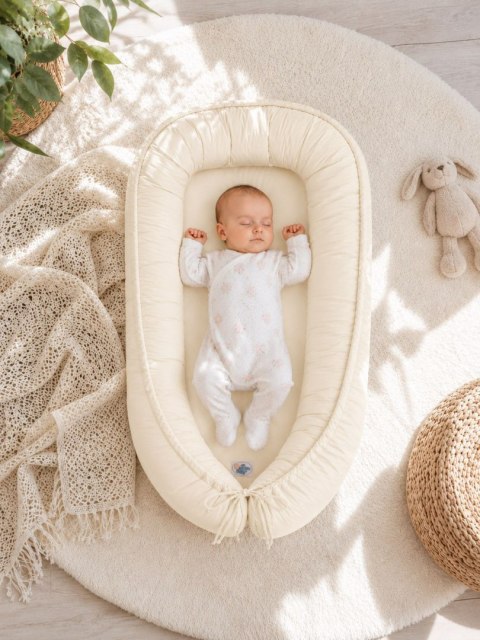 Kokon niemowlęcy dwustronny kojec otulacz Premium MY SWEET BABY- kremowy