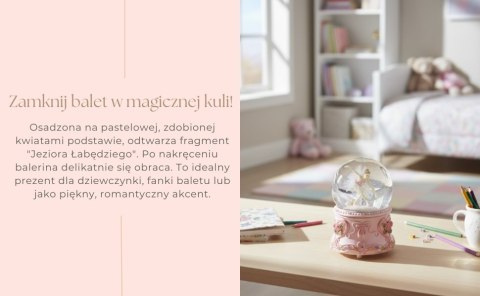 Pozytywka Tańcząca Baletnica w Szklanej Kuli 15cm - MG-963