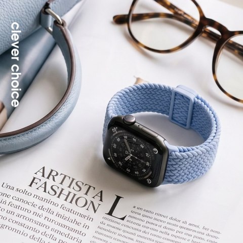 Crong Wave Band - Pleciony pasek do Apple Watch 38/40/41/42 mm (błękitny)