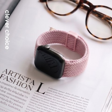 Crong Wave Band - Pleciony pasek do Apple Watch 38/40/41/42 mm (różowy)